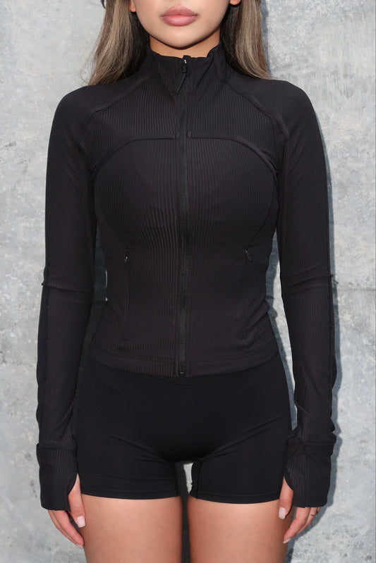 NINA RIBBED CROP JACKET